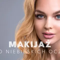 Kobieta z niebieskimi oczami i blond włosami prezentuje makijaż dla niebieskich oczu.