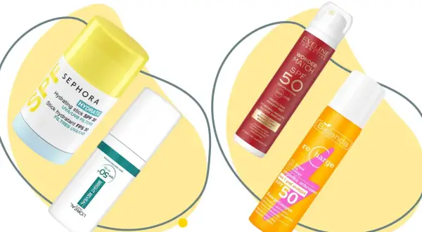 Reaplikacja SPF na makijaż: mgiełki ochronne Eveline i Bielenda oraz sztyft Sephora. Idealne na co dzień.
