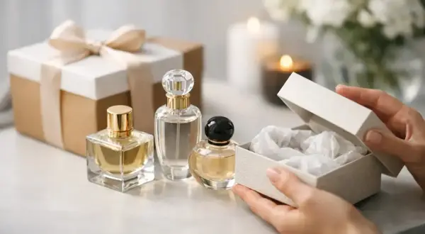Eleganckie perfumy na prezent, a obok pudełko z bibułką. Czy to zapowiedź miłości, czy może przesądy związane z podarunkami?