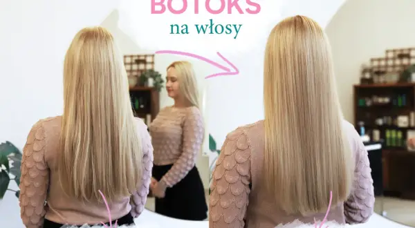Przed i po zabiegu botoksu na włosy. Efekt wygładzenia i blasku, który utrzymuje się długo.