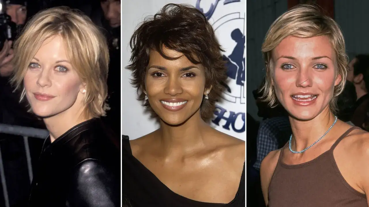 Meg Ryan, Halle Berry i Cameron Diaz prezentują stylową fryzurę bixie.