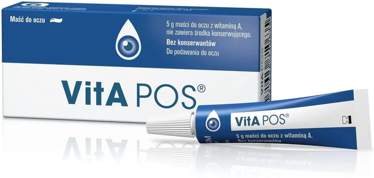 Maść z witaminą A pod oczy Vita POS, 5g. Bez konserwant&oacute;w, do podawania do oczu.